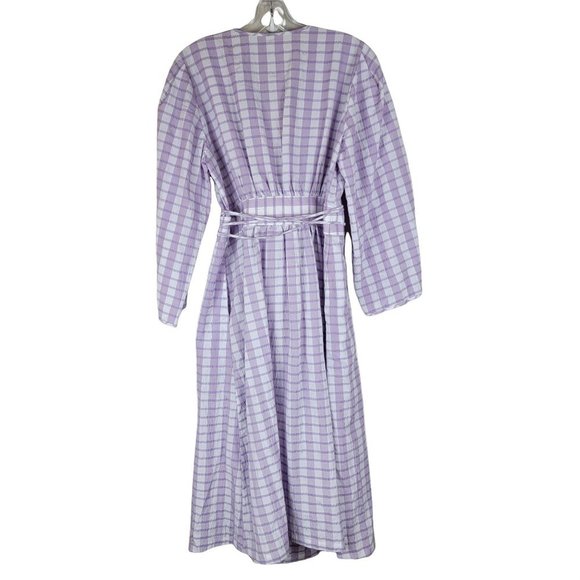 Baum Und Pferdgarten Abylene Check Plaid Liliac Wrap Midi Dress Career Size US 6 - Picture 4 of 14